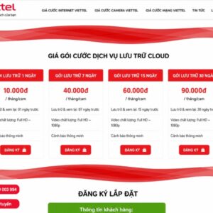 Mẫu Giao Diện Website Dịch Vụ Lắp Mạng 2 Bảng gói cước Internet đơn giản và dễ so sánh